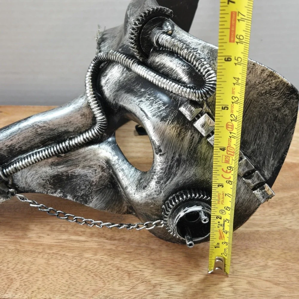 Steampunk Plague Doctor Mask‎ Silver Industrial Gothic Cosplay Long Beak 11